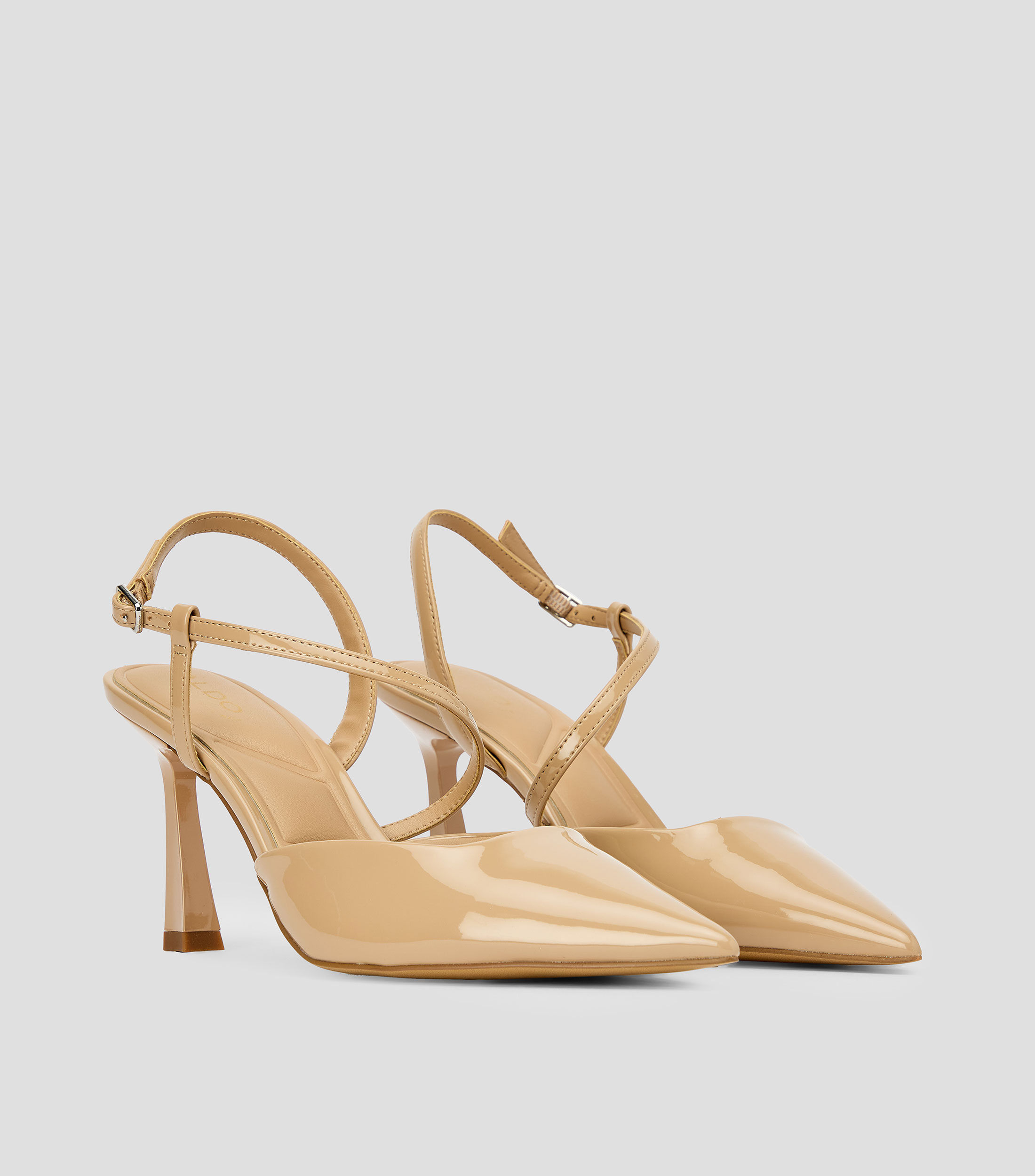 Zapatillas tiras tacón delgado lisas Mujer